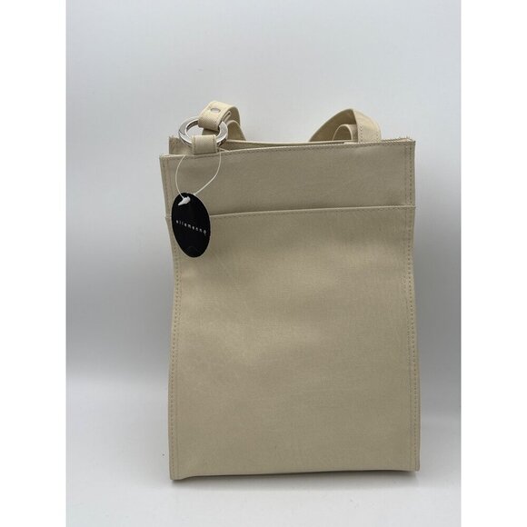 Elle Menno Beige Leather Tote Bag With Adjustable Strap - Picture 5 of 5